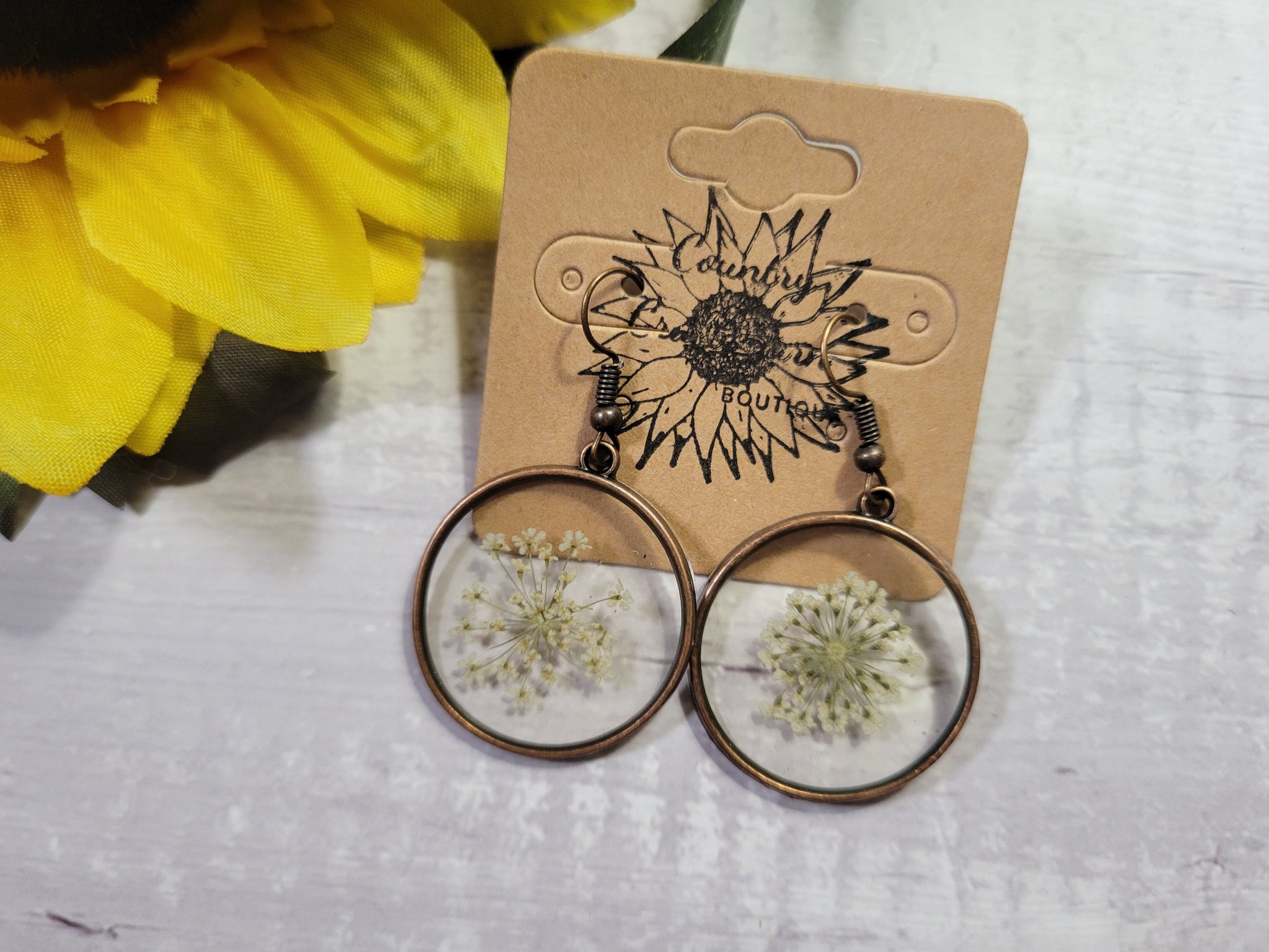 Firework Florals - Copper Country Craft Barn Earrings (#020)