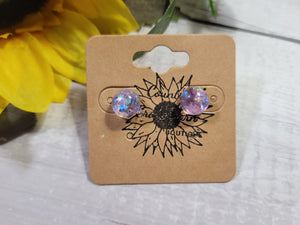 Little Diva Collection Shine on Me - Blue/Pink Post Earrings - (#1502)