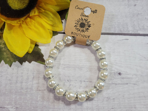 Pearl Princess White Country Craft Barn Bracelet (#302)