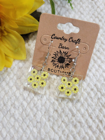 Daisy, Daisy Gimme Your Answer Do - Yellow Country Craft Barn Earrings (#028)