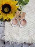Two Tone Petals - Pink/White Country Craft Barn Earrings (#011)