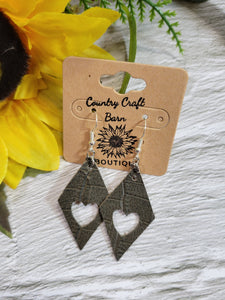 From the Heartland - Brown Country Craft Barn Earrings (#035)