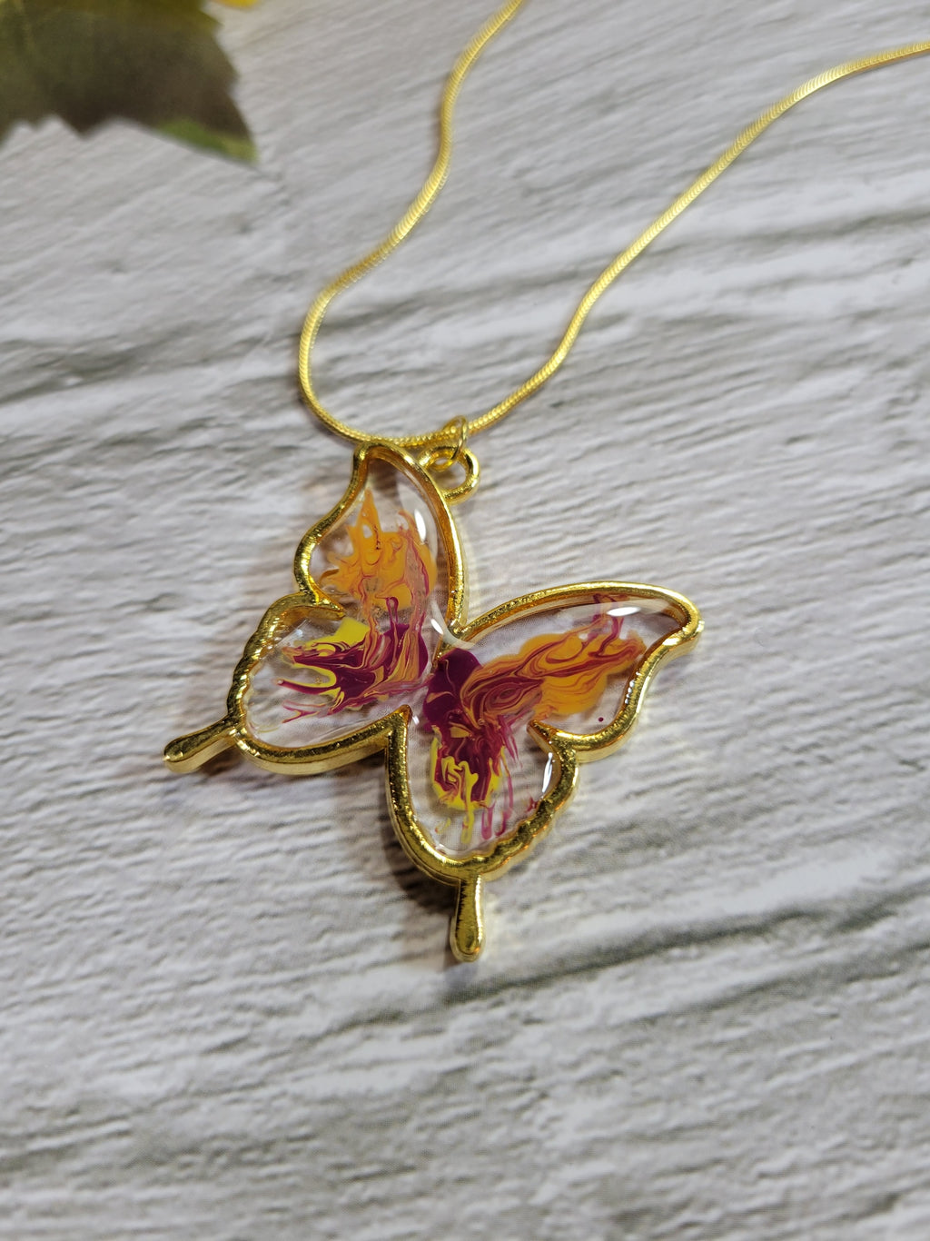 Tie Dye Butterfly - Gold Country Craft Barn Necklace (NL-516)