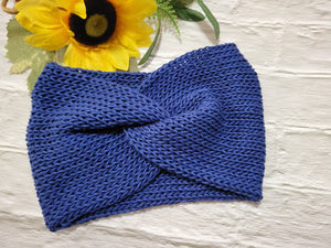 Cross Knit Band - Navy - Country Craft Barn Headband (#909)