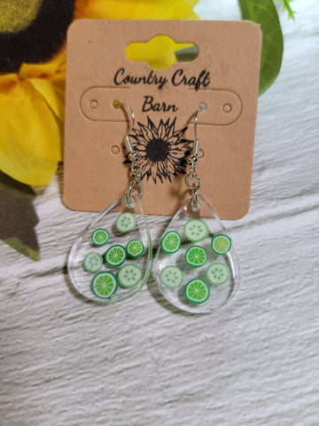 Lime-arita - Green Country Craft Barn Earrings (#049)