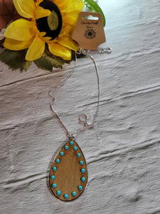 Tears of Wood - Blue Country Craft Barn Necklace (#519)