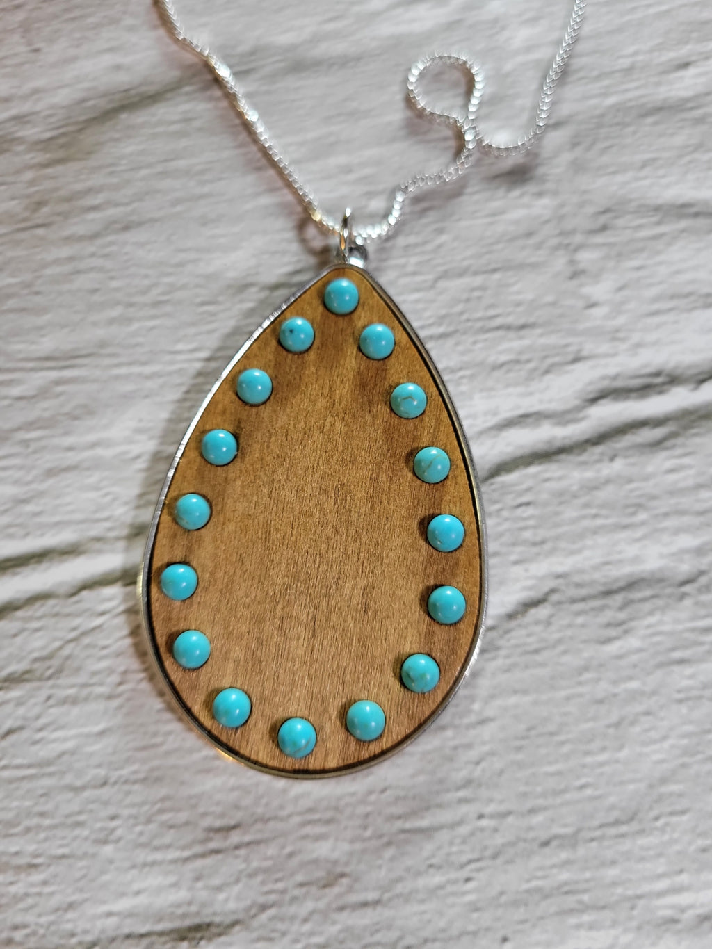 Tears of Wood - Blue Country Craft Barn Necklace (#519)