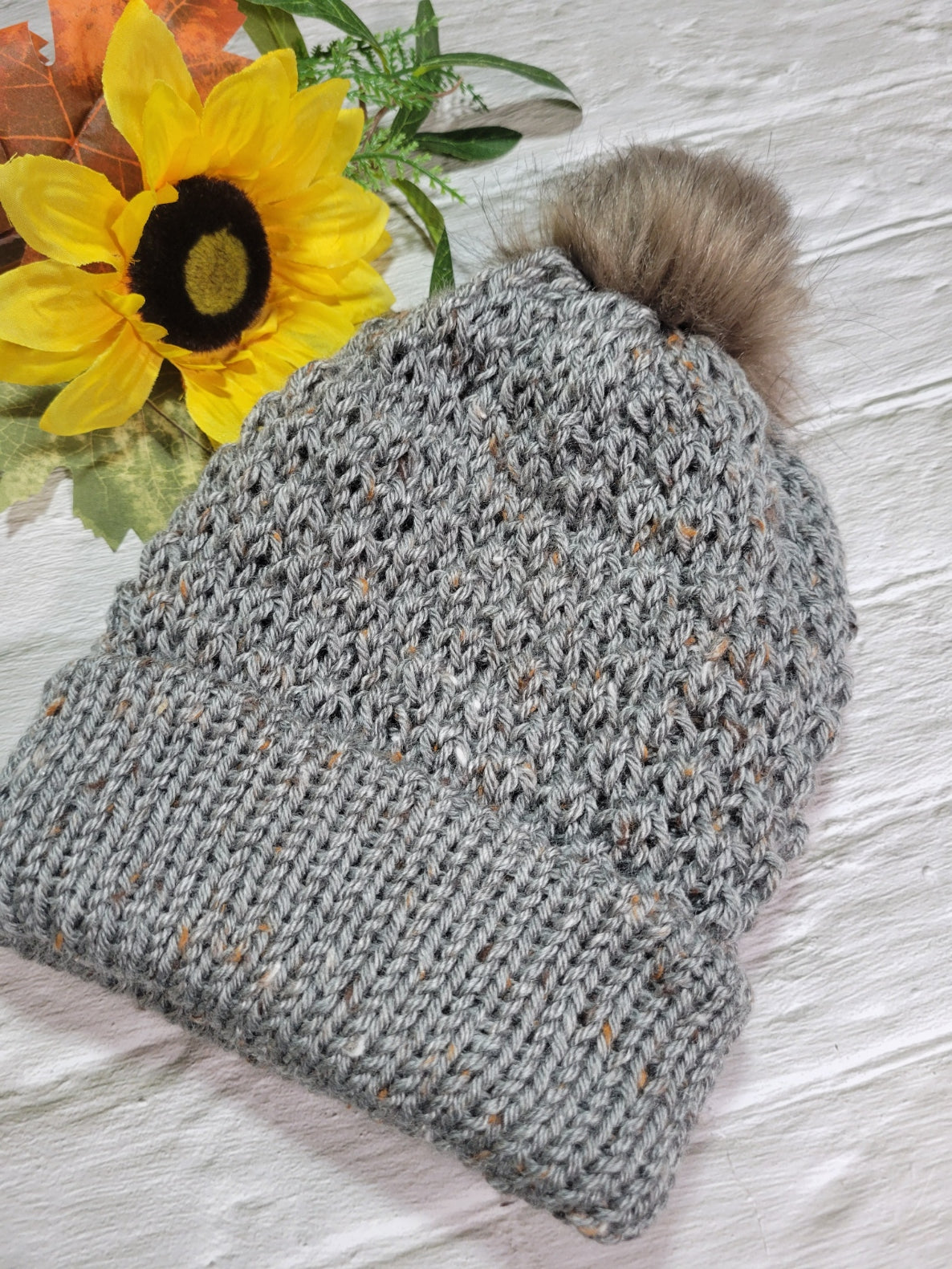 Totally Tweed - Gray Country Craft Barn Knit Hat (KH-2004)