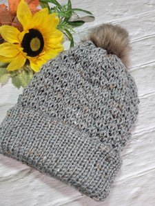 Totally Tweed - Gray Country Craft Barn Knit Hat (#2004)