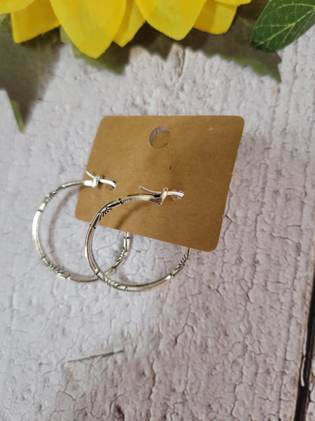 Vintage Hoop - Silver Country Craft Barn Earring (#050)