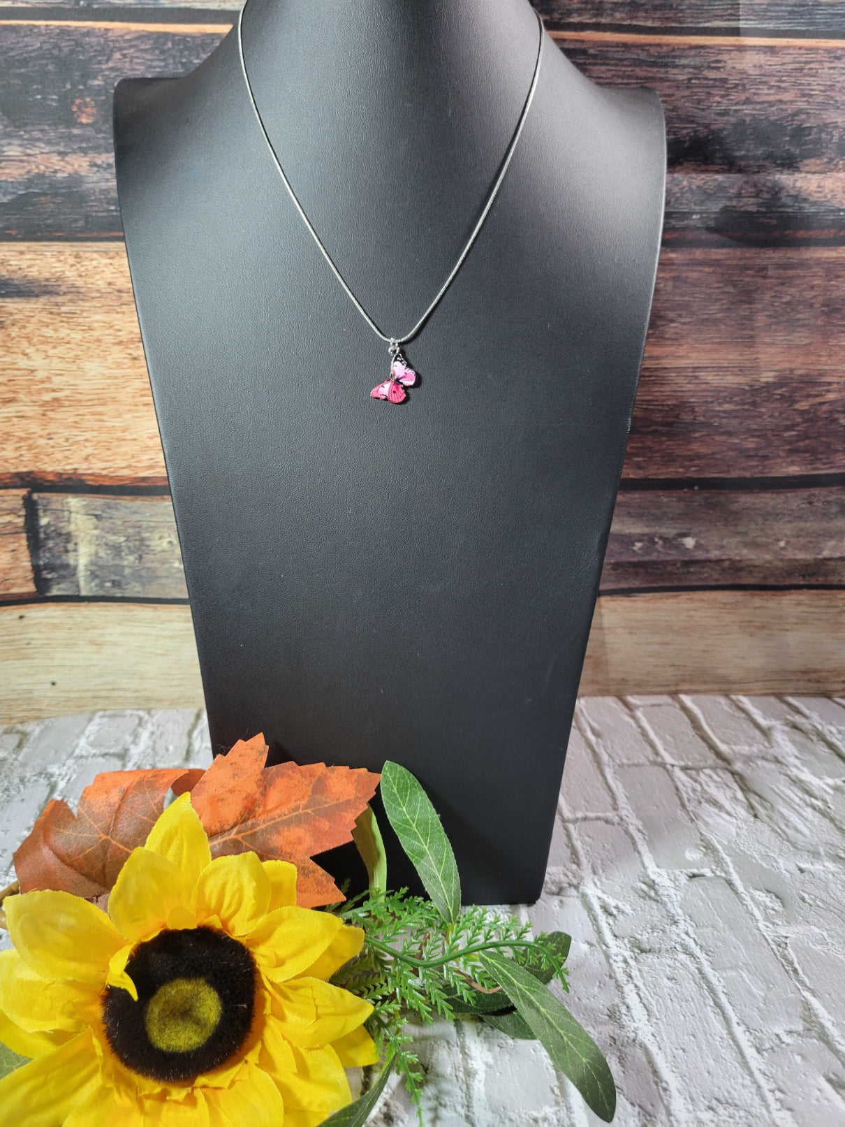 Fly, Fly Away - Pink Country Craft Barn Necklace