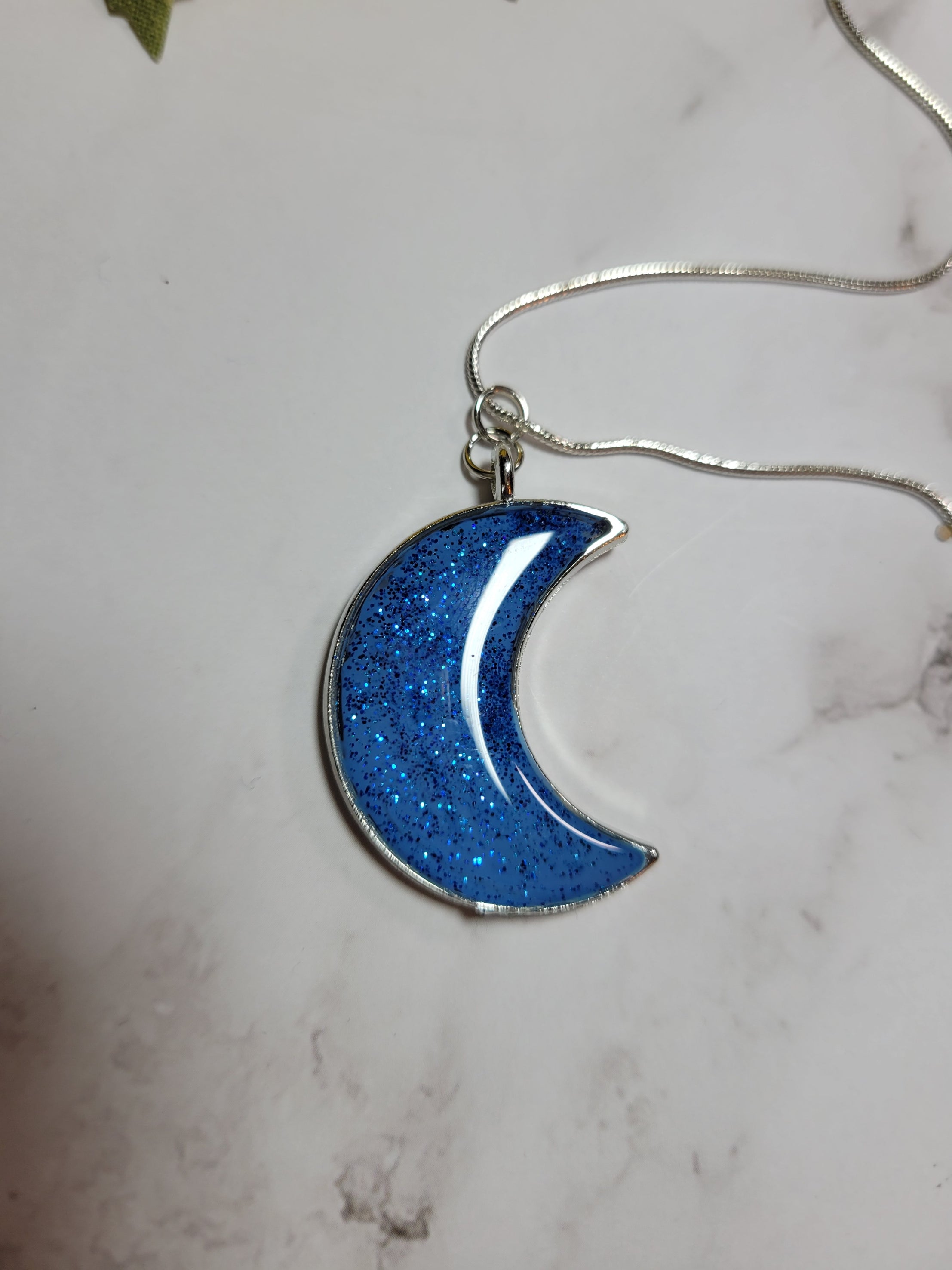 Over the Moon - Blue Country Craft Barn Necklace (#530)
