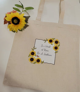 In a World of Roses... - Natural Country Craft Barn Tote Bag (#1305)