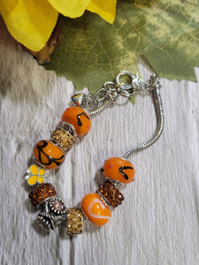 Big Bead Lampwork - Orange Country Craft Barn Bracelet (#324)