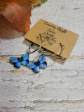 Dangling Butterfly - Blue Country Craft Barn Earrings (E-087)