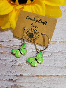 Dangling Butterfly - Green Country Craft Barn Earrings (#083)