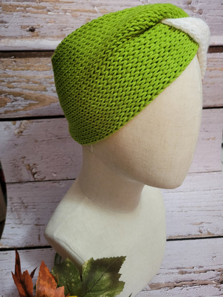 Cross Knit Headband/Ear Warmer - Grinch Striped Country Craft Barn (#921)