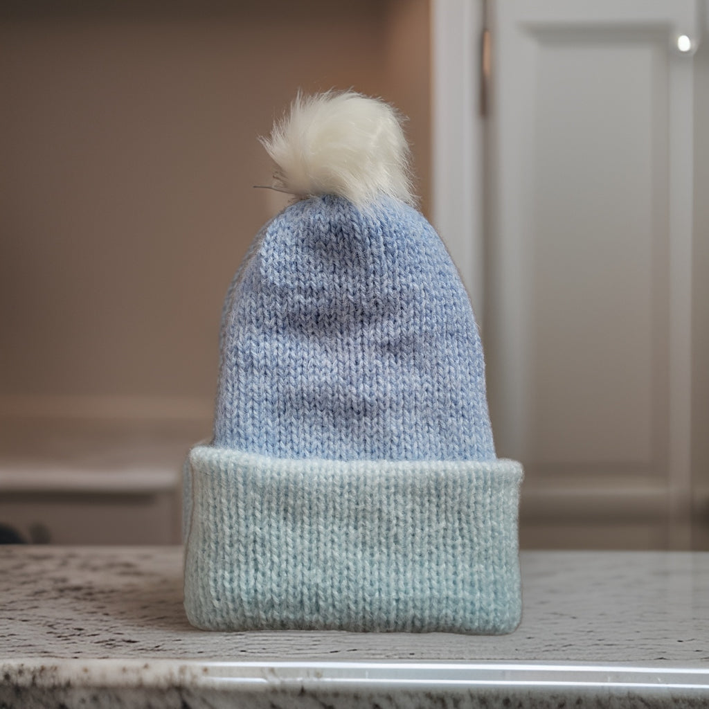 Reversible Country Craft Barn Knit Hat - Ice Blue (KH-2011)