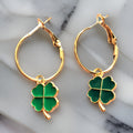 Irish Fest - Dark Green Country Craft Barn Hoop Earrings (#102)