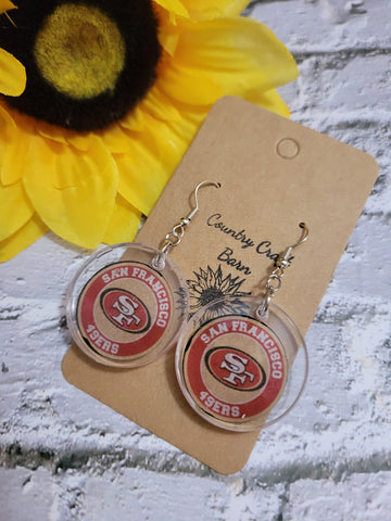 San Francisco Round - Red/Gold - Country Craft Barn Earrings (#104)