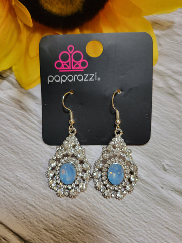 Celestial Charmer - Blue Paparazzi Earrings (PZ-5322)