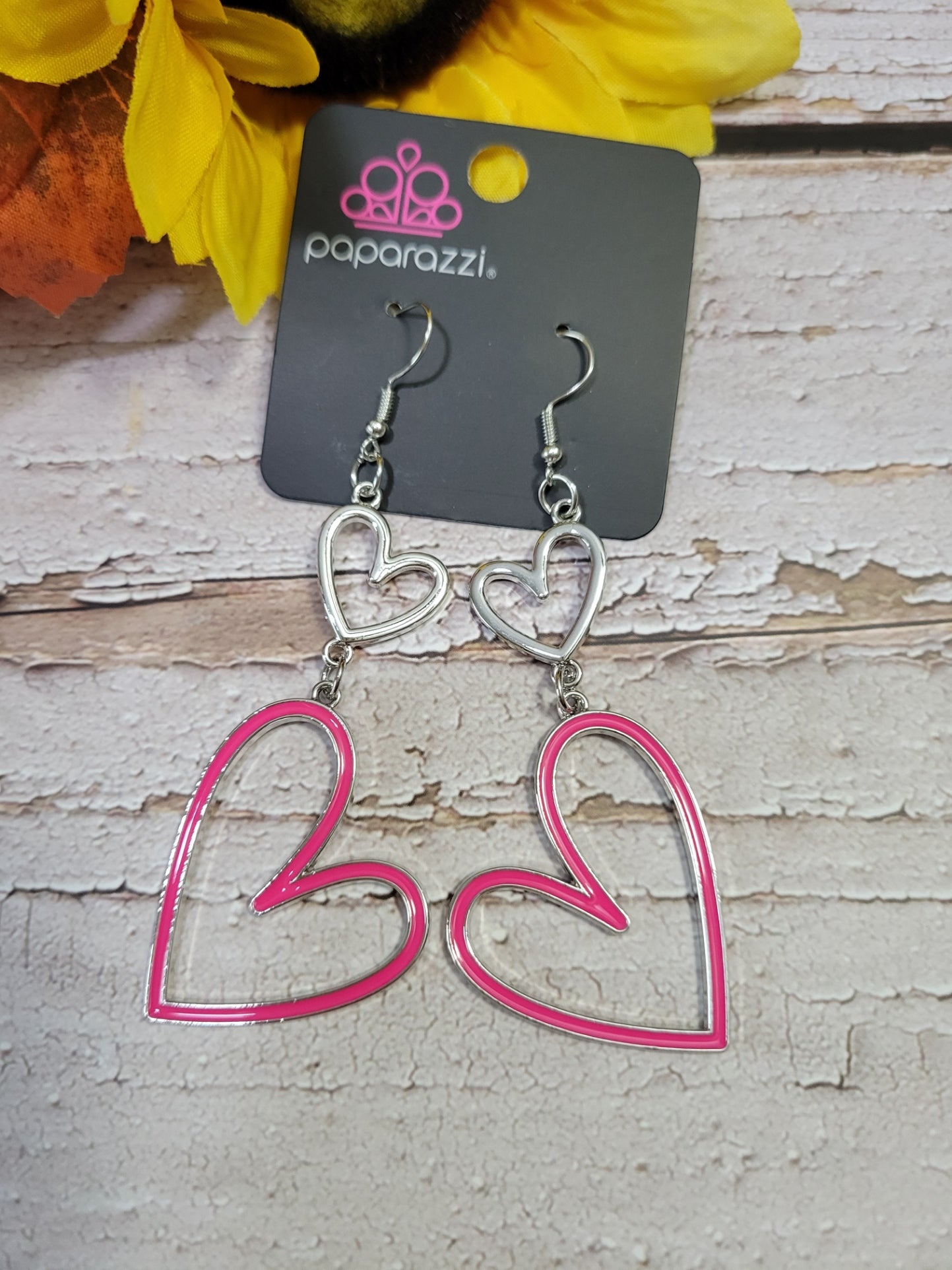 Paparazzi Pristine Pizzazz - Pink Heart Earrings