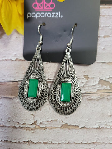 Deco Dreaming - Green ♥ Paparazzi ♥ Earrings (PZ-3715)