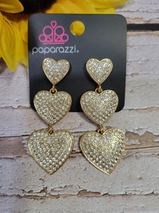 Couples Retreat - Gold Paparazzi Post Earrings