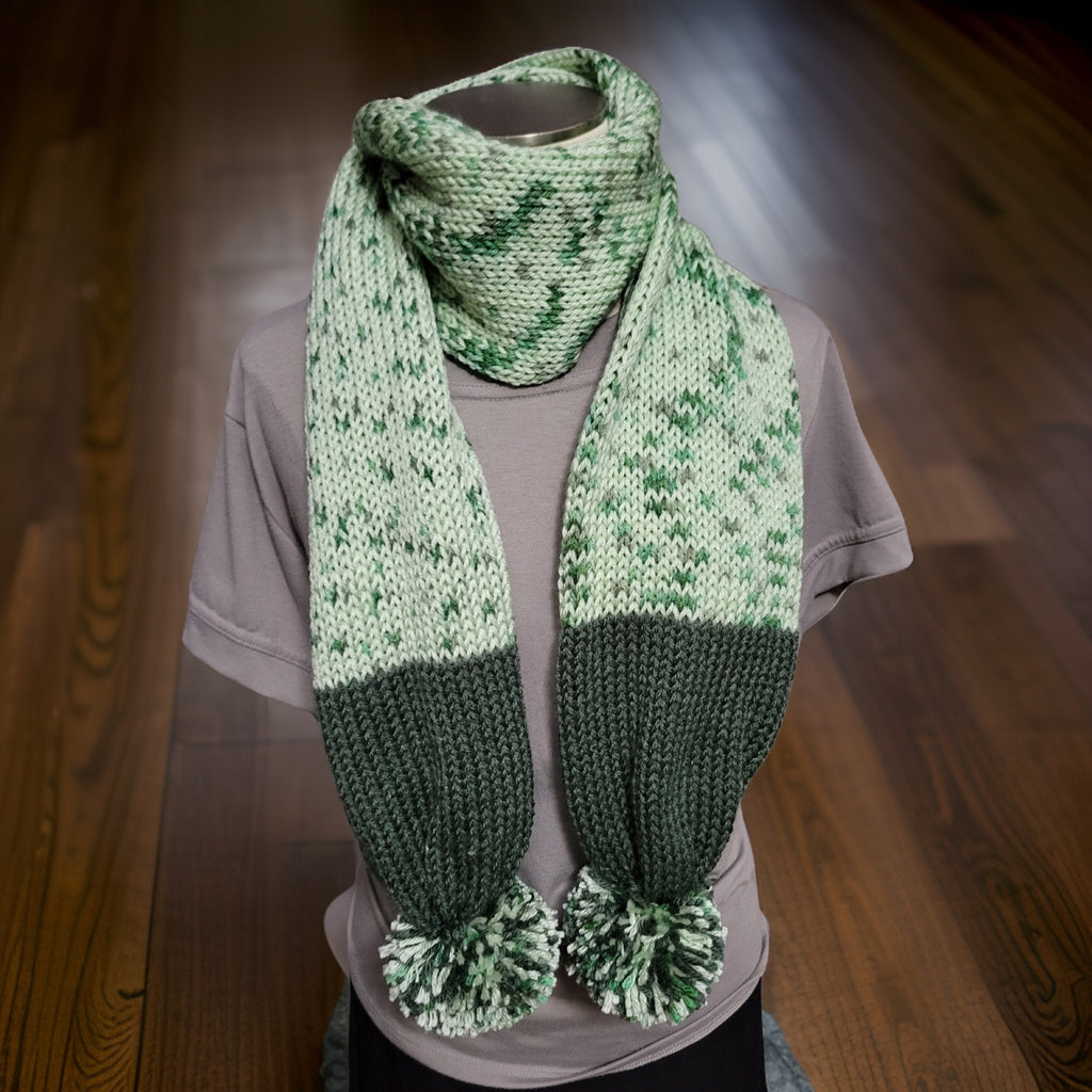 White Sage and Pine Heather - Country Craft Barn Scarf Set (SFS-3003)