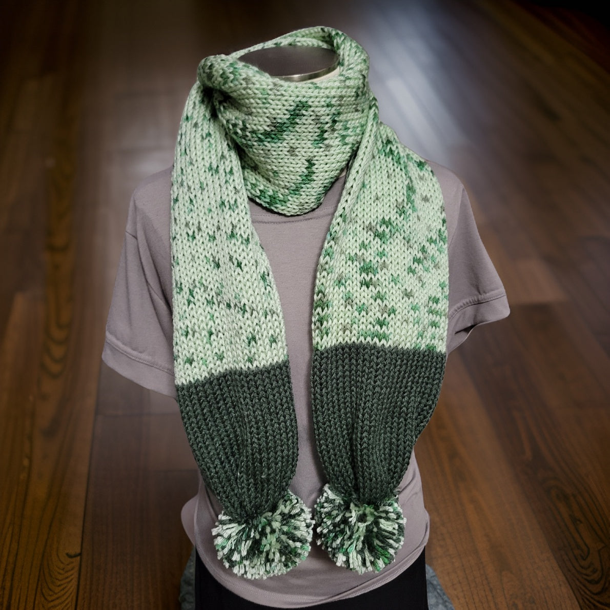 White Sage and Pine Heather - Country Craft Barn Scarf Set (SFS-3003)