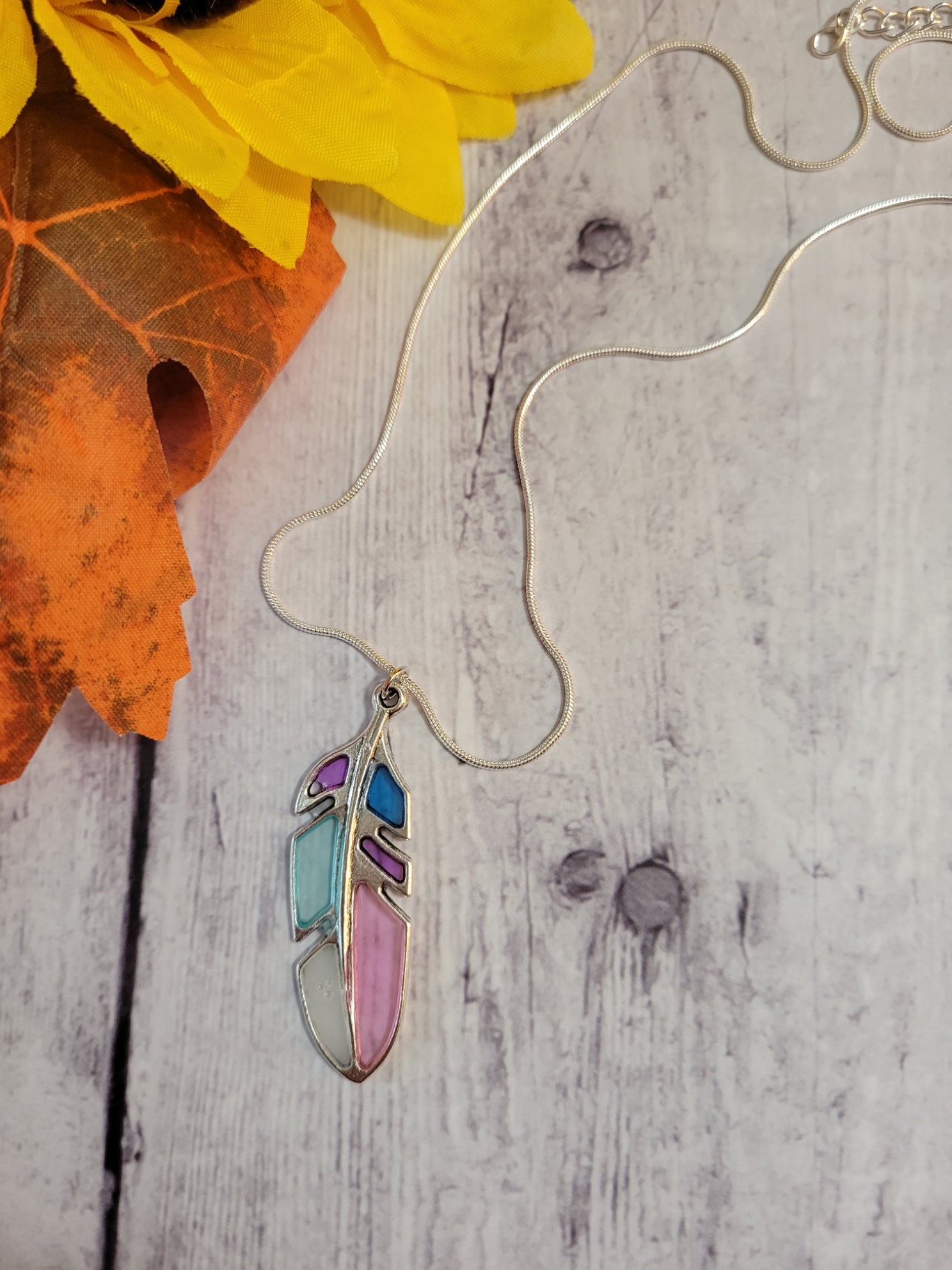 Stained Glass Feather - Multi Country Craft Barn (NL-541)