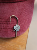 Hat Fishhook - Four Leaf Clover - Silver Country Craft Barn  (#4500)