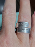 Paw Print - Silver Metal Stamped Ring (R003)