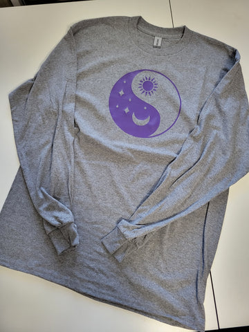 Celestial Yin Yang - Grey/Purple - Country Craft Barn T Shirt (S002)