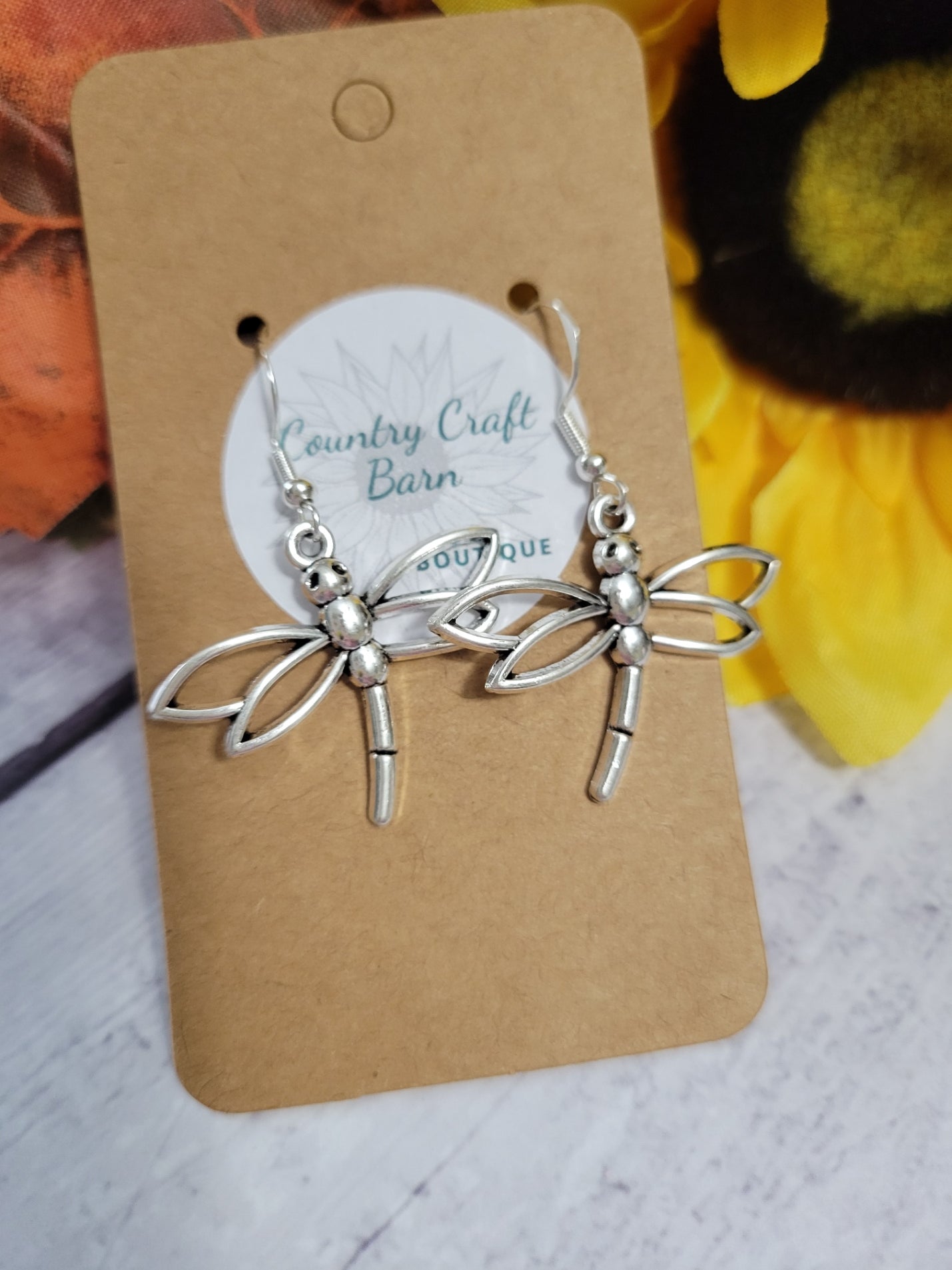 Dragonfly - Silver Country Craft Barn Earrings (#134)