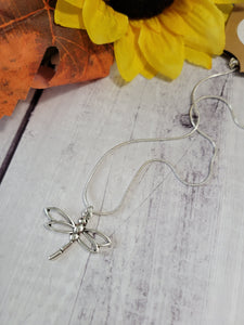 Dragonfly Flutter - Silver Country Craft Barn Necklace (#544)