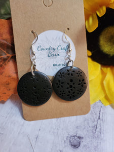 Cute as a Button - Style 1 - Black Country Craft Barn Earrings (#135)