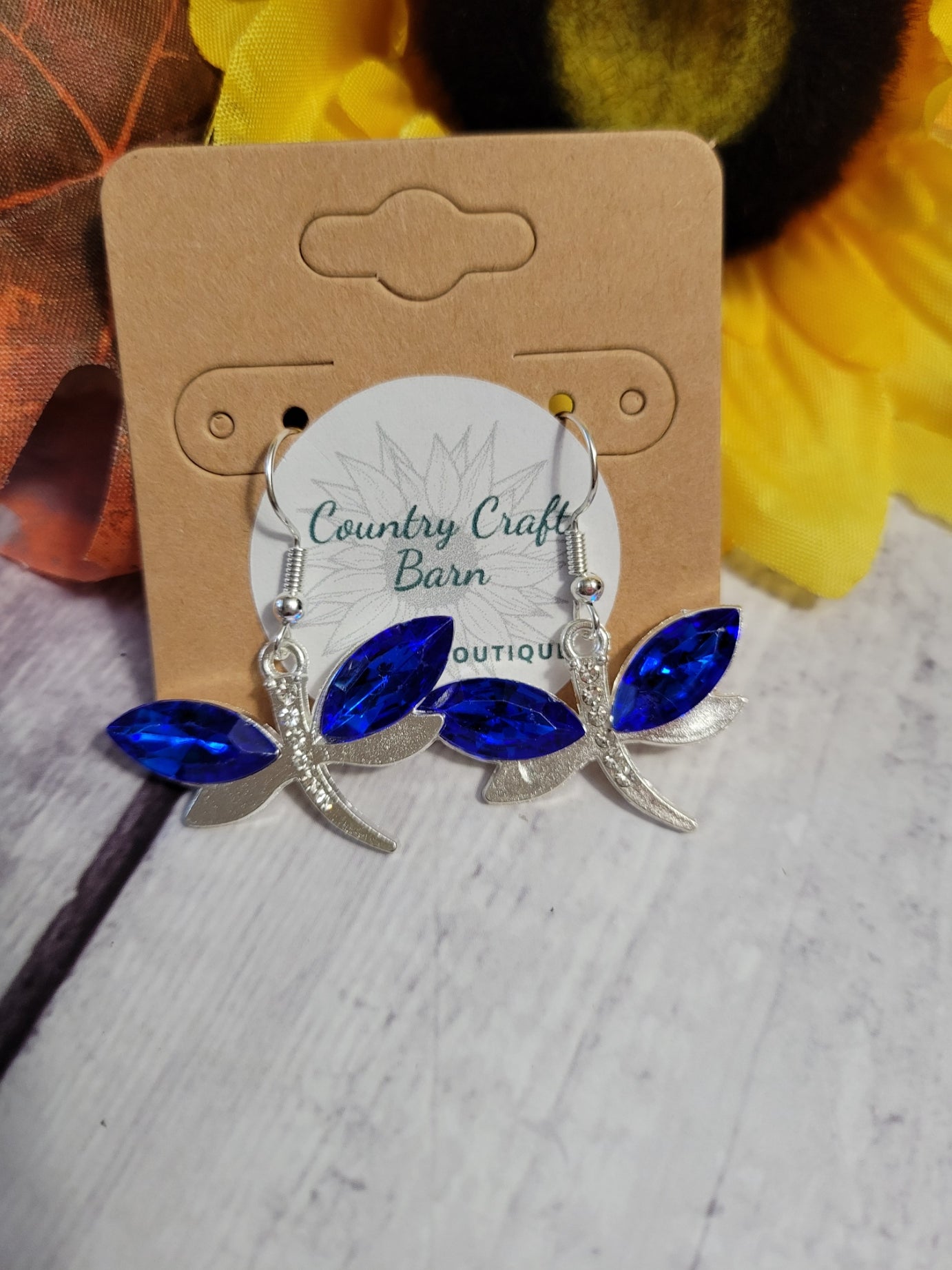 Dragonfly Fun - Royal Blue Country Craft Barn Earrings