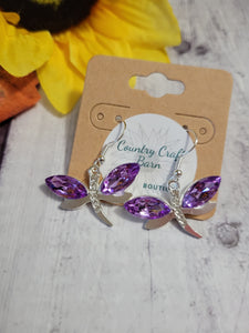 Dragonfly Fun - Purple Country Craft Barn Earrings