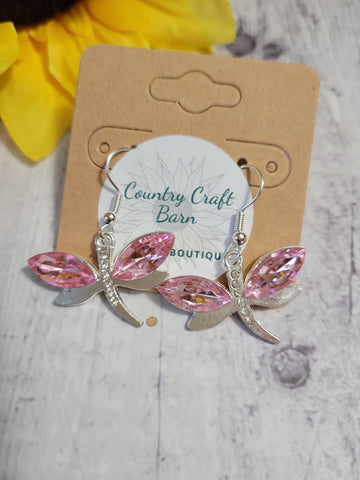 Dragonfly Fun - Pink Country Craft Barn Earrings