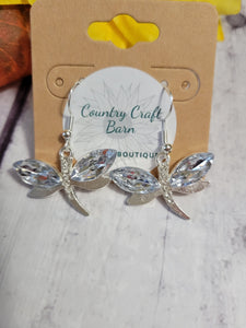 Dragonfly Fun - White Country Craft Barn Earrings