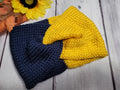Team Spirit Cross Knit Headband/Ear Warmer - Navy/Gold Country Craft Barn (#931)