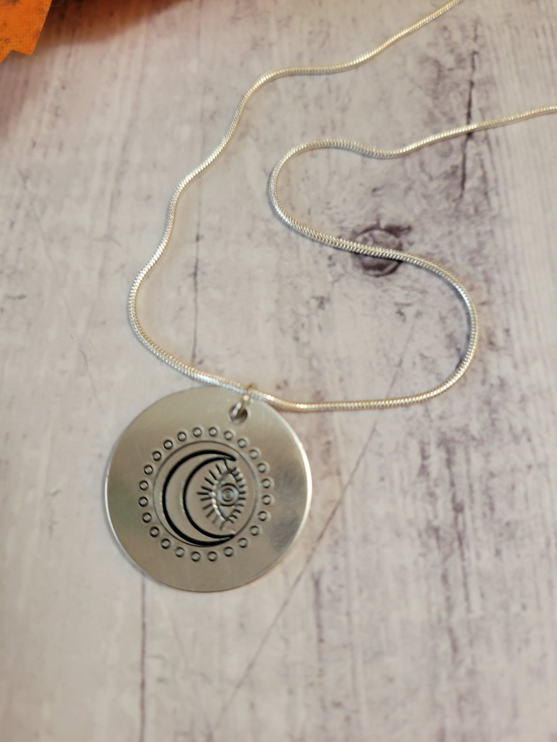Evil Eye Moon - Silver Country Craft Barn Necklace (NL-553)