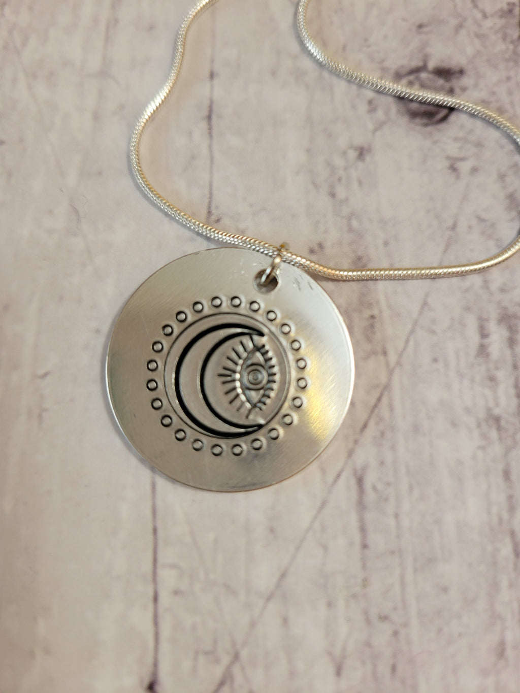 Evil Eye Moon - Silver Country Craft Barn Necklace (NL-553)