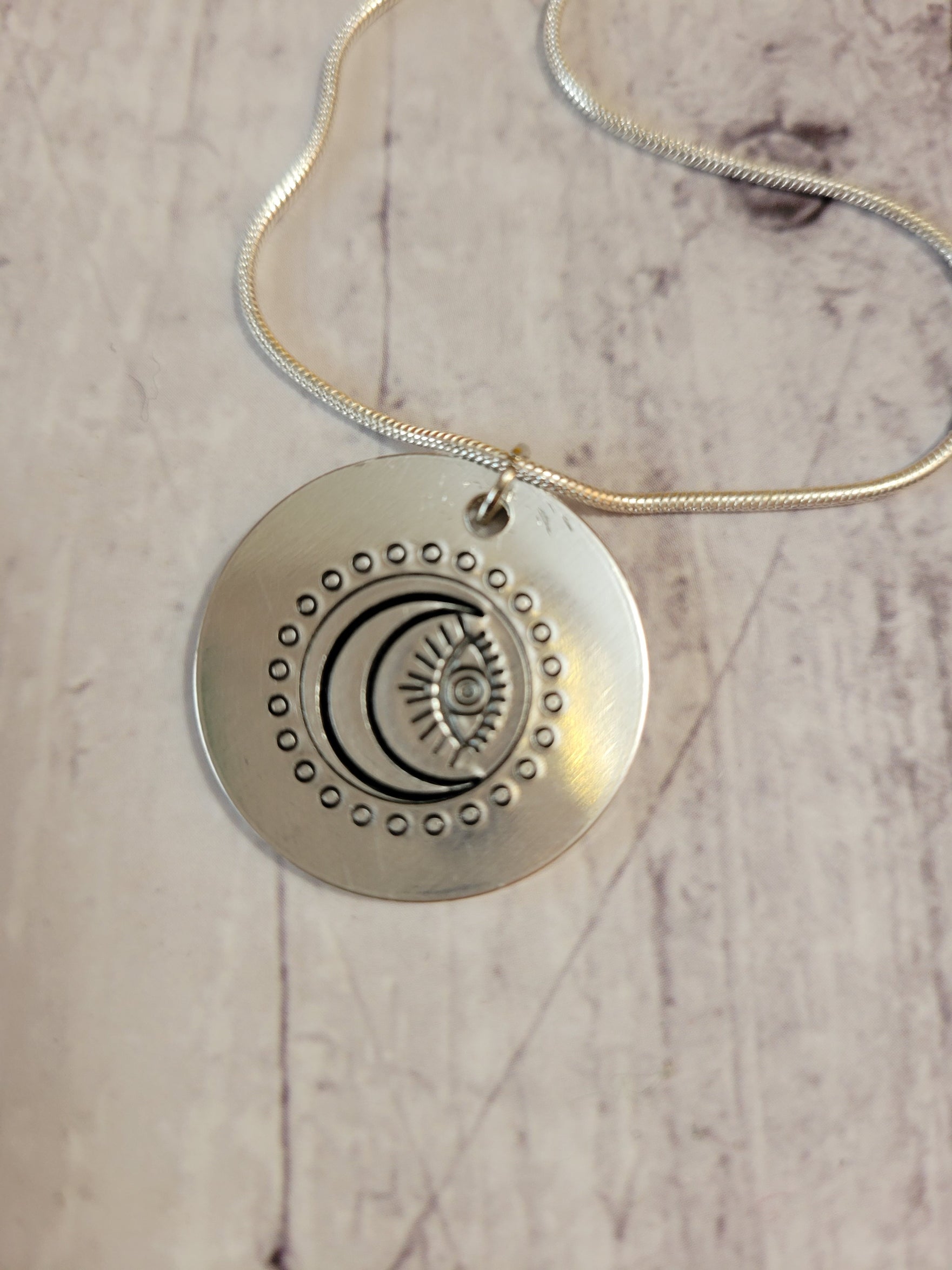 Evil Eye Moon - Silver Country Craft Barn Necklace (NL-553)