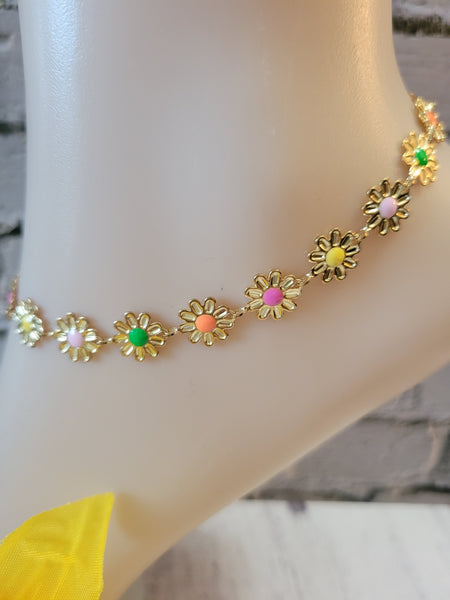 Colorful Flower - Multi Country Craft Barn Anklet/Bracelet (#4014)