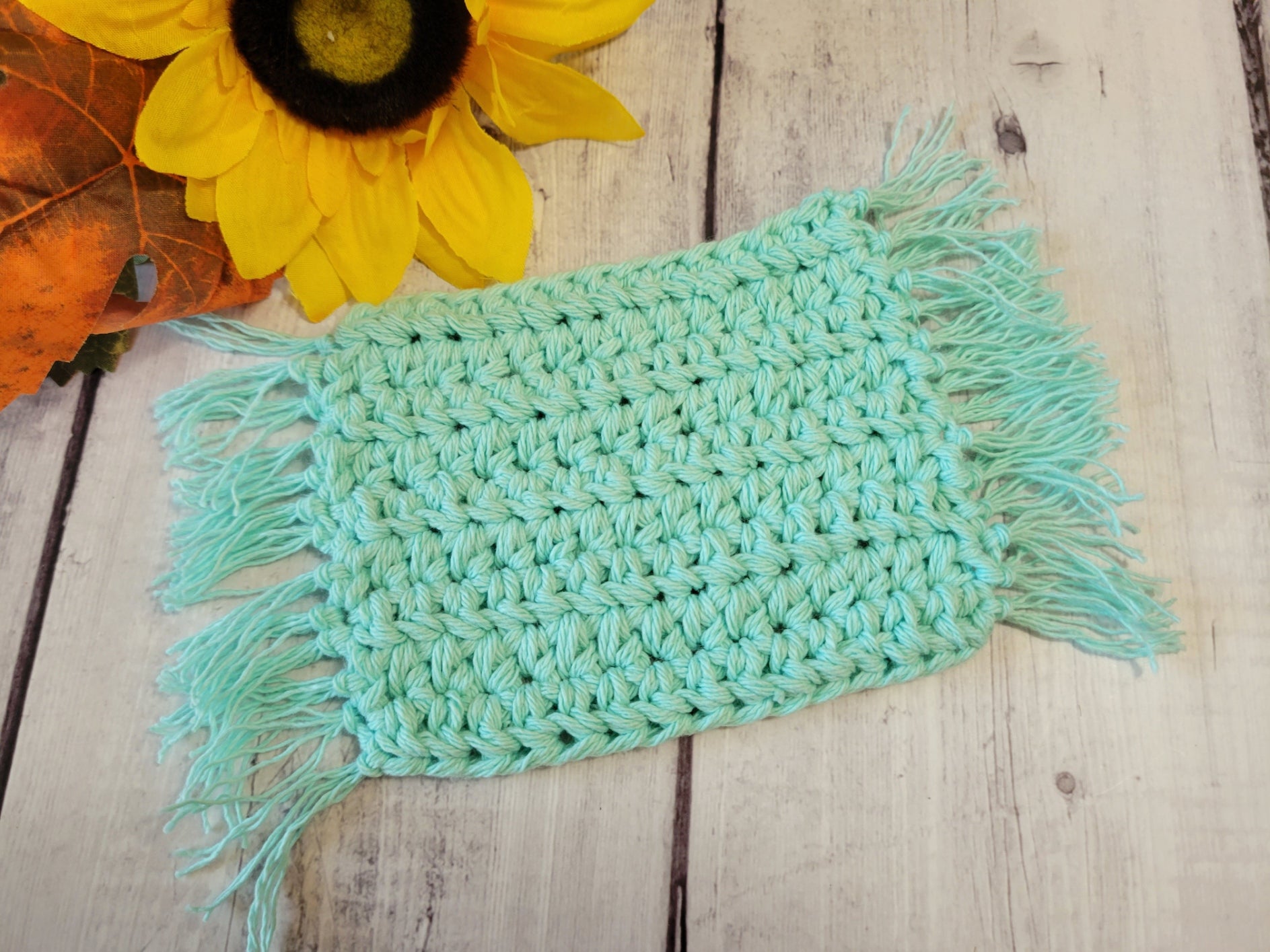 Mug Rug - Pastel Blue Country Craft Barn Coasters (#807)