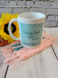 Mug Rug - Pink/Jade Double Stripe Country Craft Barn Coasters (#808)
