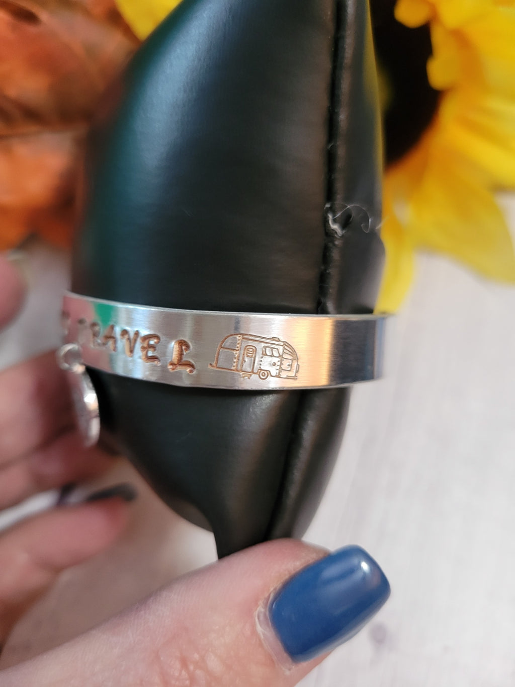 Love to Travel - Camper - Brown/Silver - Country Craft Barn Cuff Bracelet (#347)