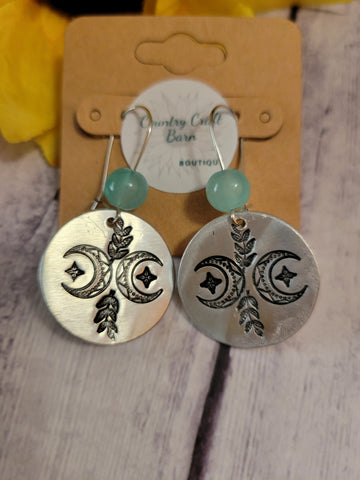 Mandala Moon - Green Country Craft Barn Earrings (#152)